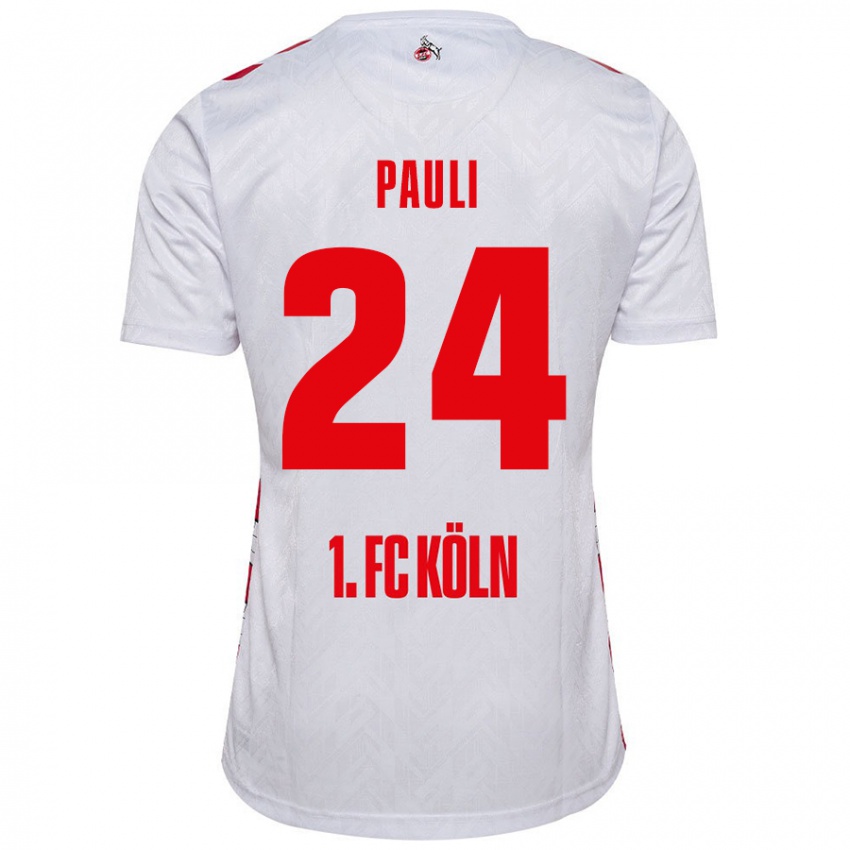 Kinderen Julian Pauli #24 Wit Rood Thuisshirt Thuistenue 2024/25 T-Shirt