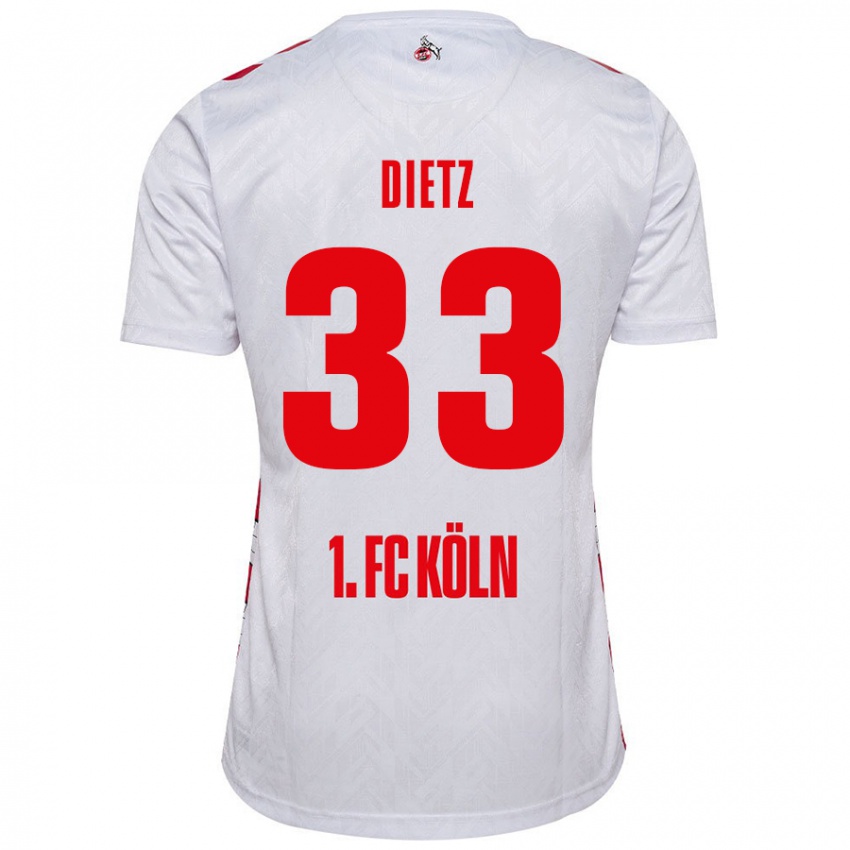 Kinderen Florian Dietz #33 Wit Rood Thuisshirt Thuistenue 2024/25 T-Shirt