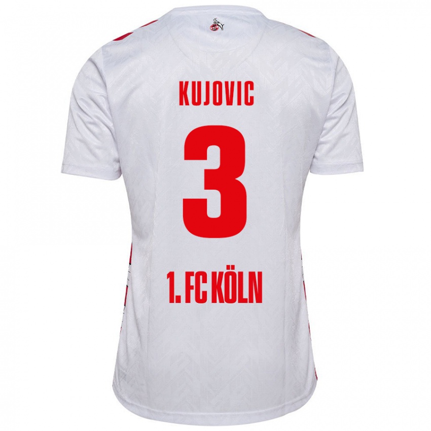 Kinderen Emin Kujovic #3 Wit Rood Thuisshirt Thuistenue 2024/25 T-Shirt