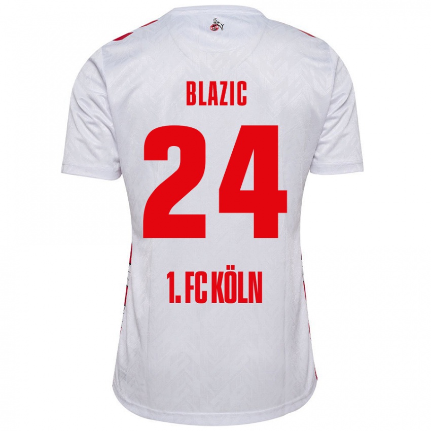 Kinderen Alessandro Blazic #24 Wit Rood Thuisshirt Thuistenue 2024/25 T-Shirt