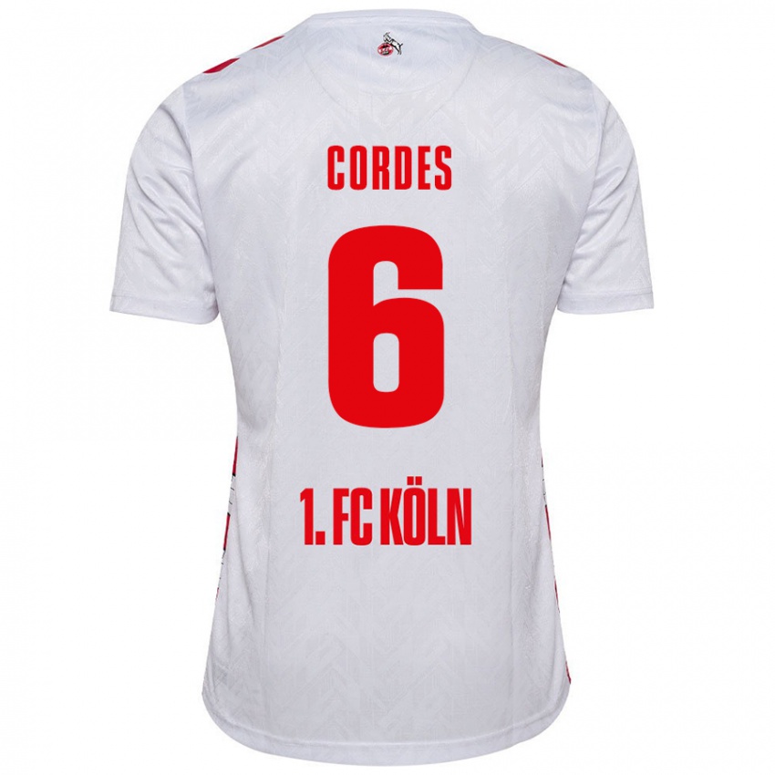 Kinderen Lotta Cordes #6 Wit Rood Thuisshirt Thuistenue 2024/25 T-Shirt