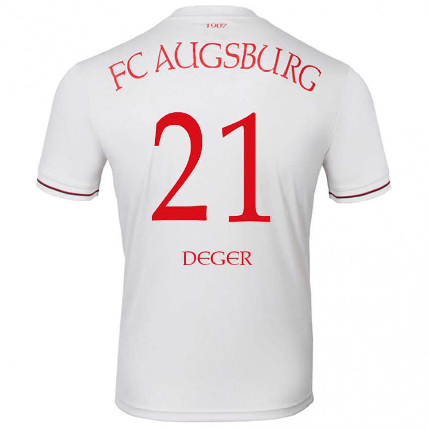 Kinderen David Deger #21 Wit Thuisshirt Thuistenue 2024/25 T-Shirt