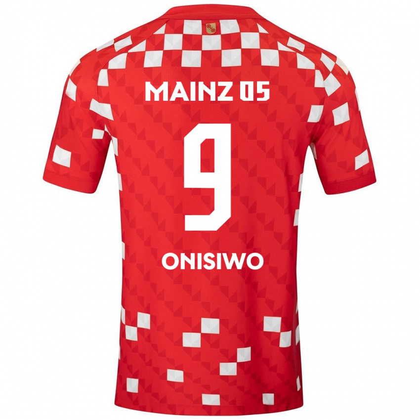 Kinderen Karim Onisiwo #9 Wit Rood Thuisshirt Thuistenue 2024/25 T-Shirt