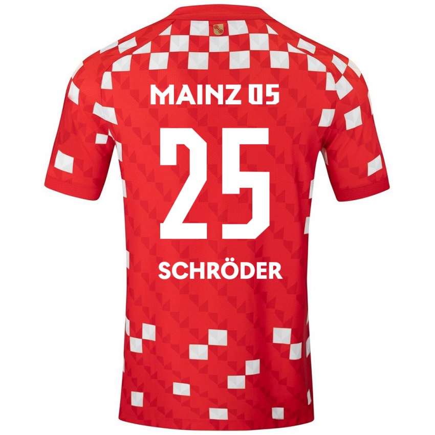 Kinderen Maxim Schröder #25 Wit Rood Thuisshirt Thuistenue 2024/25 T-Shirt