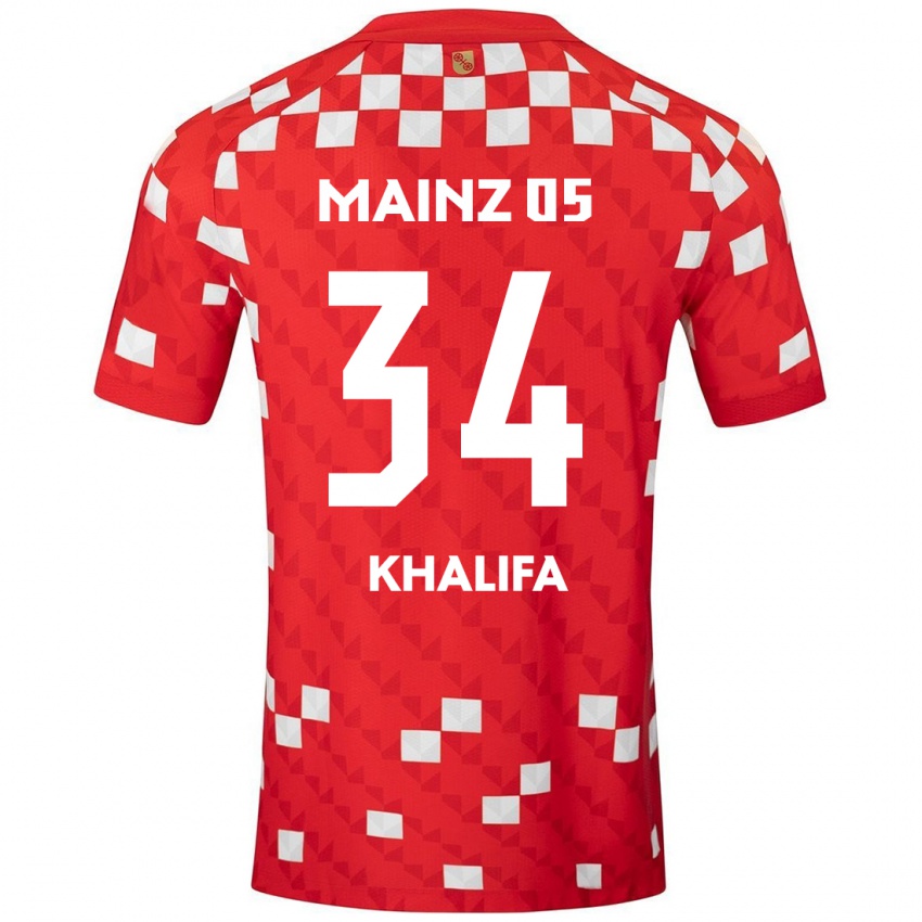 Kinderen Sarah Khalifa #34 Wit Rood Thuisshirt Thuistenue 2024/25 T-Shirt