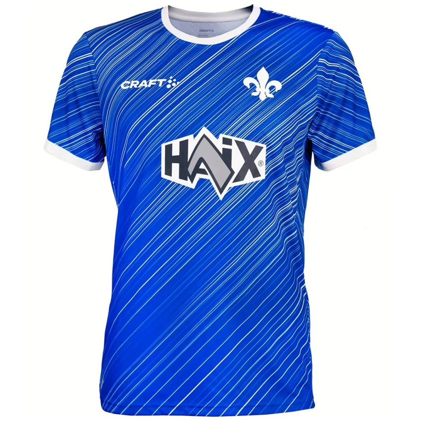 Kinderen Uw Naam #0 Blauw Wit Thuisshirt Thuistenue 2024/25 T-Shirt