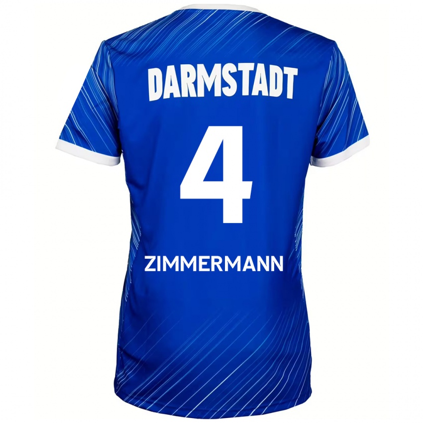 Kinderen Christoph Zimmermann #4 Blauw Wit Thuisshirt Thuistenue 2024/25 T-Shirt