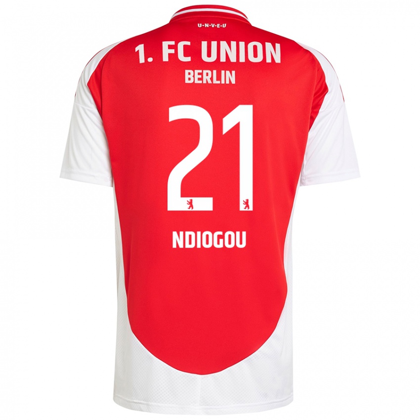 Kinderen Pape-Omar Ndiogou #21 Rood Wit Thuisshirt Thuistenue 2024/25 T-Shirt