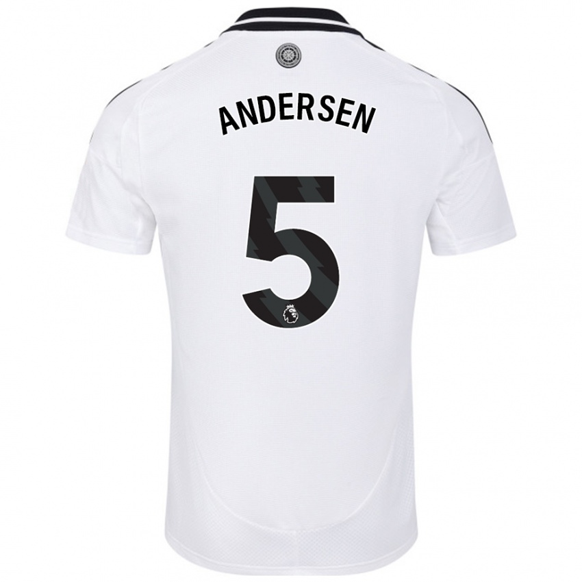 Kinderen Joachim Andersen #5 Wit Thuisshirt Thuistenue 2024/25 T-Shirt