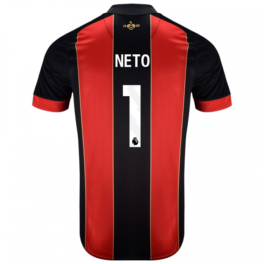 Kinderen Neto #1 Rood Zwart Thuisshirt Thuistenue 2024/25 T-Shirt