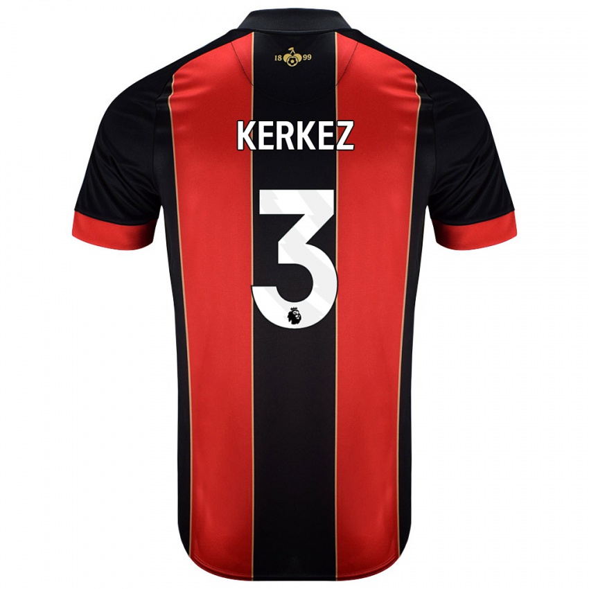 Kinderen Milos Kerkez #3 Rood Zwart Thuisshirt Thuistenue 2024/25 T-Shirt