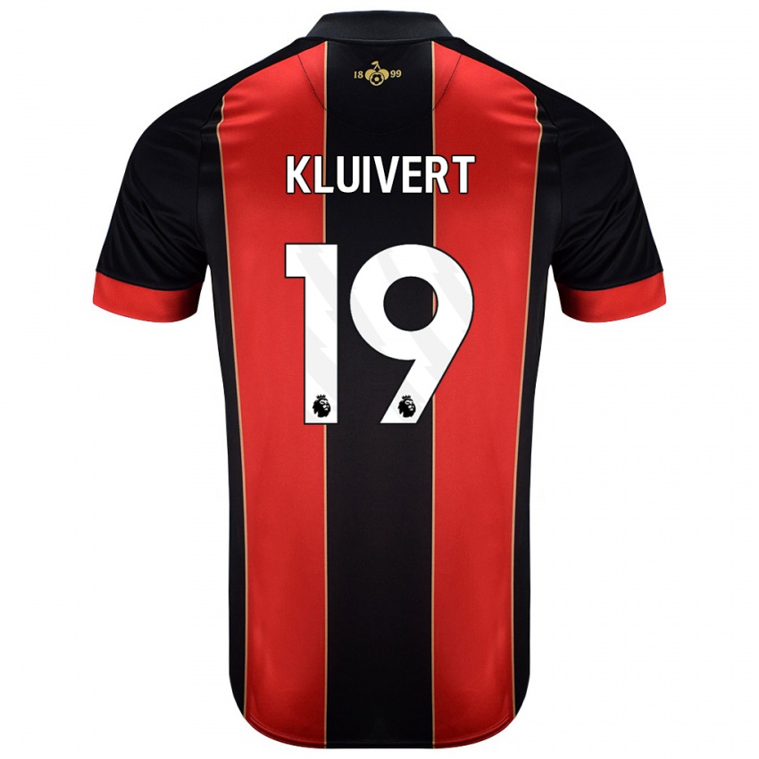 Kinderen Justin Kluivert #19 Rood Zwart Thuisshirt Thuistenue 2024/25 T-Shirt