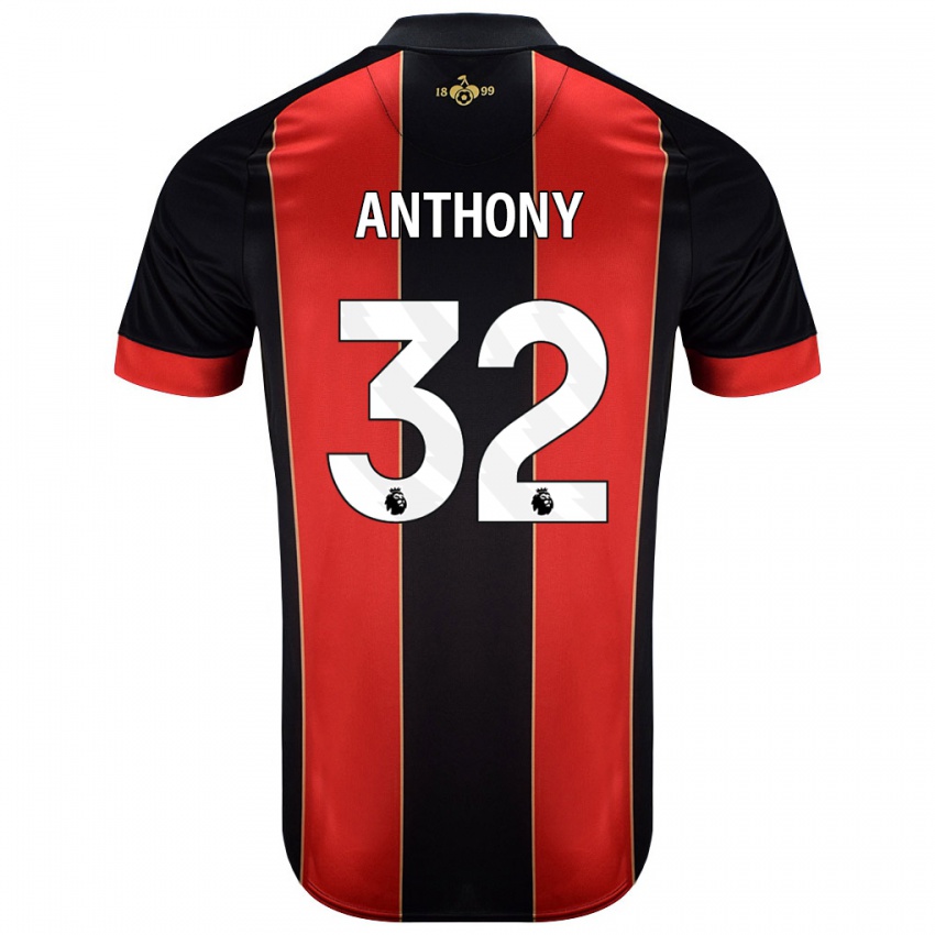 Kinderen Jaidon Anthony #32 Rood Zwart Thuisshirt Thuistenue 2024/25 T-Shirt