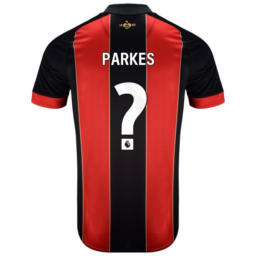 Kinderen Sonny Parkes #0 Rood Zwart Thuisshirt Thuistenue 2024/25 T-Shirt