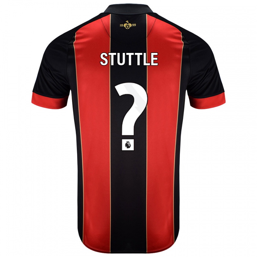 Kinderen Jonny Stuttle #0 Rood Zwart Thuisshirt Thuistenue 2024/25 T-Shirt