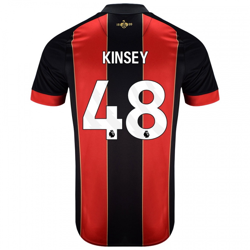 Kinderen Max Kinsey #48 Rood Zwart Thuisshirt Thuistenue 2024/25 T-Shirt