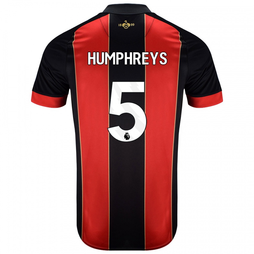 Kinderen Holly Humphreys #5 Rood Zwart Thuisshirt Thuistenue 2024/25 T-Shirt