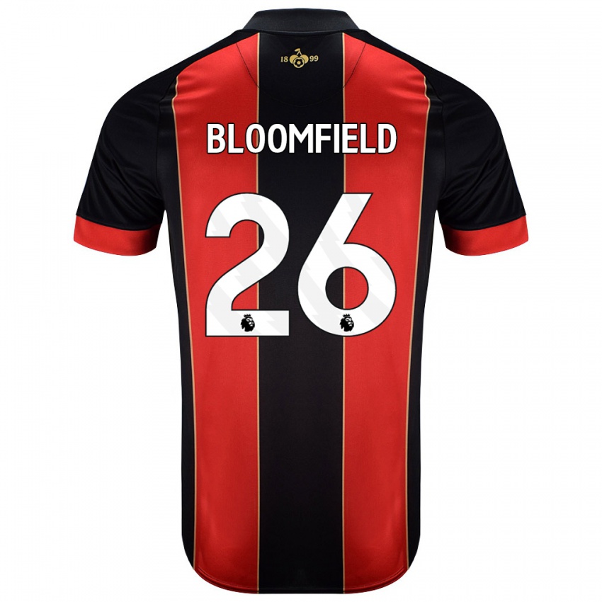 Kinderen Erin Bloomfield #26 Rood Zwart Thuisshirt Thuistenue 2024/25 T-Shirt