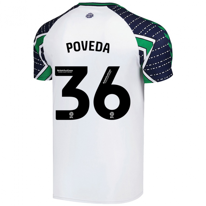 Kinderen Ian Poveda #36 Wit Uitshirt Uittenue 2024/25 T-Shirt