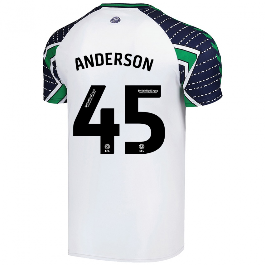 Kinderen Joe Anderson #45 Wit Uitshirt Uittenue 2024/25 T-Shirt