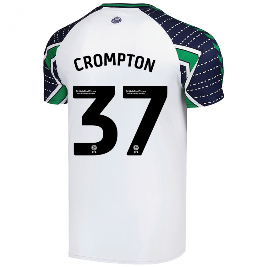 Kinderen Ben Crompton #37 Wit Uitshirt Uittenue 2024/25 T-Shirt