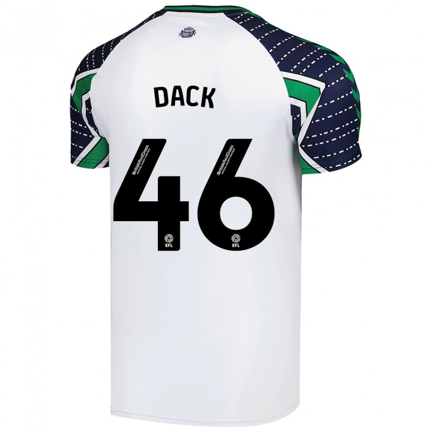 Kinderen Bradley Dack #46 Wit Uitshirt Uittenue 2024/25 T-Shirt