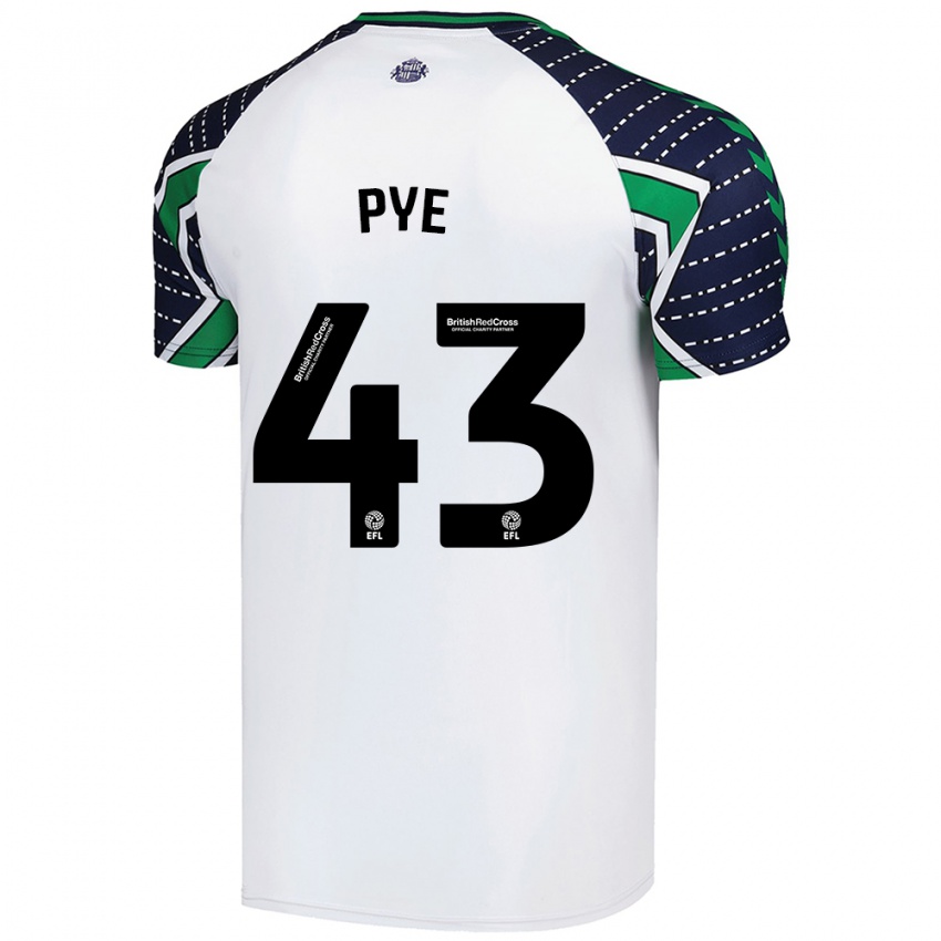 Kinderen Connor Pye #43 Wit Uitshirt Uittenue 2024/25 T-Shirt