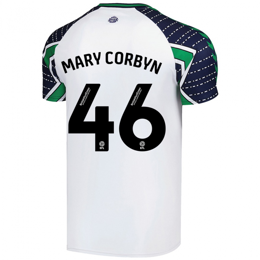 Kinderen Mary Corbyn #46 Wit Uitshirt Uittenue 2024/25 T-Shirt