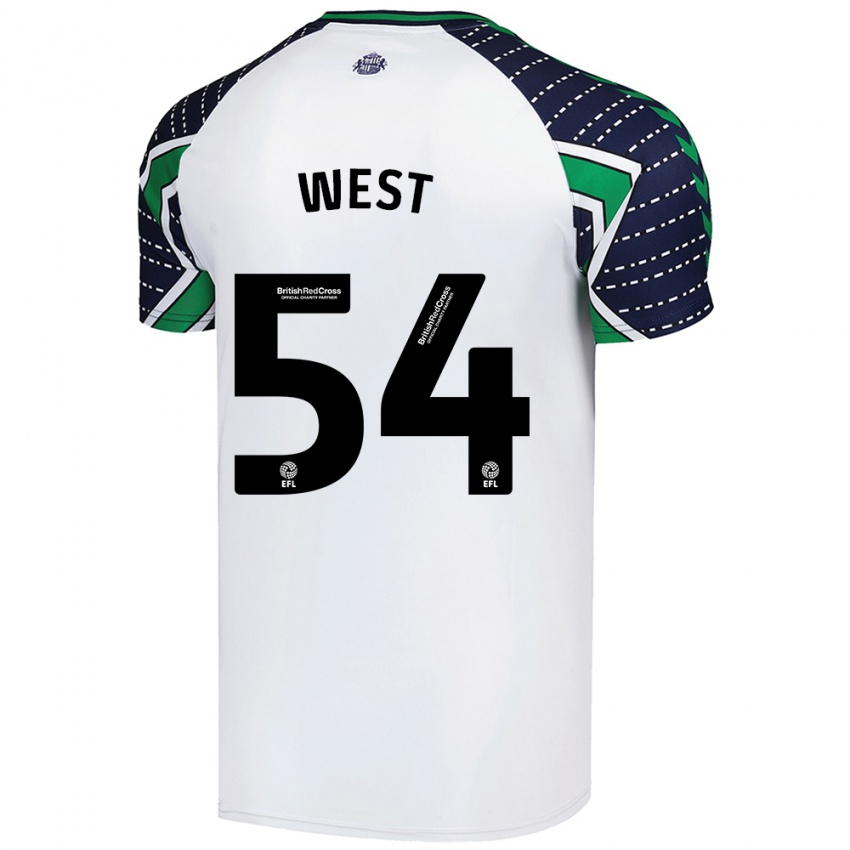 Kinderen Ella West #54 Wit Uitshirt Uittenue 2024/25 T-Shirt