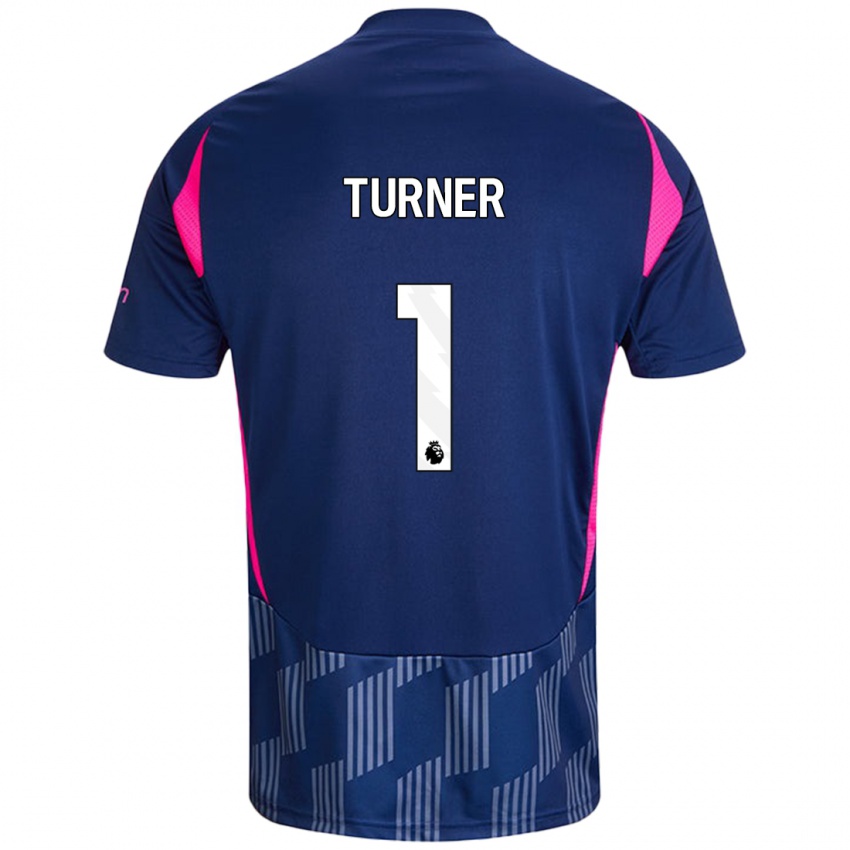 Kinderen Matt Turner #1 Koningsblauw Roze Uitshirt Uittenue 2024/25 T-Shirt