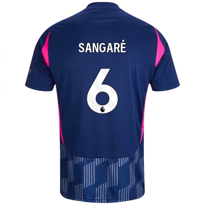 Kinderen Ibrahim Sangare #6 Koningsblauw Roze Uitshirt Uittenue 2024/25 T-Shirt