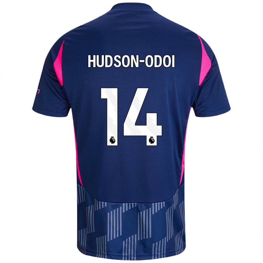 Kinderen Callum Hudson-Odoi #14 Koningsblauw Roze Uitshirt Uittenue 2024/25 T-Shirt