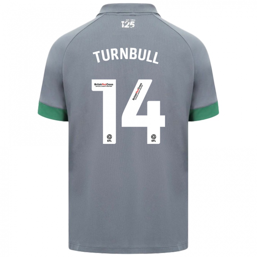 Kinderen David Turnbull #14 Donkergrijs Uitshirt Uittenue 2024/25 T-Shirt