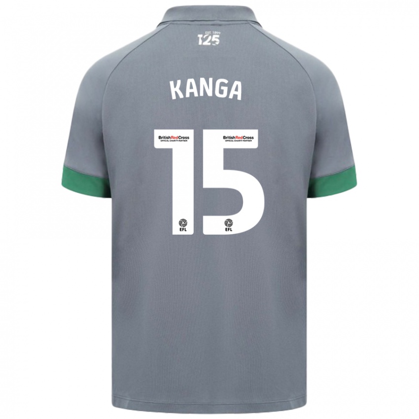 Kinderen Wilfried Kanga #15 Donkergrijs Uitshirt Uittenue 2024/25 T-Shirt