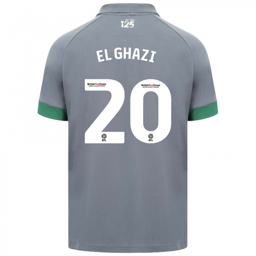 Kinderen Anwar El Ghazi #20 Donkergrijs Uitshirt Uittenue 2024/25 T-Shirt