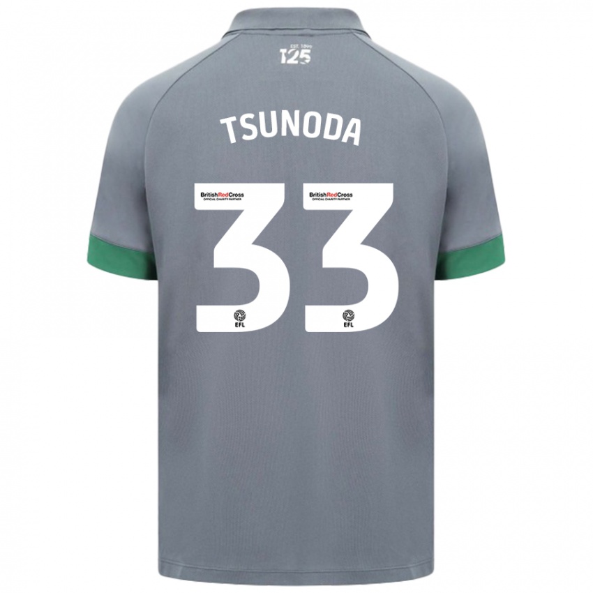 Kinderen Ryotaro Tsunoda #33 Donkergrijs Uitshirt Uittenue 2024/25 T-Shirt