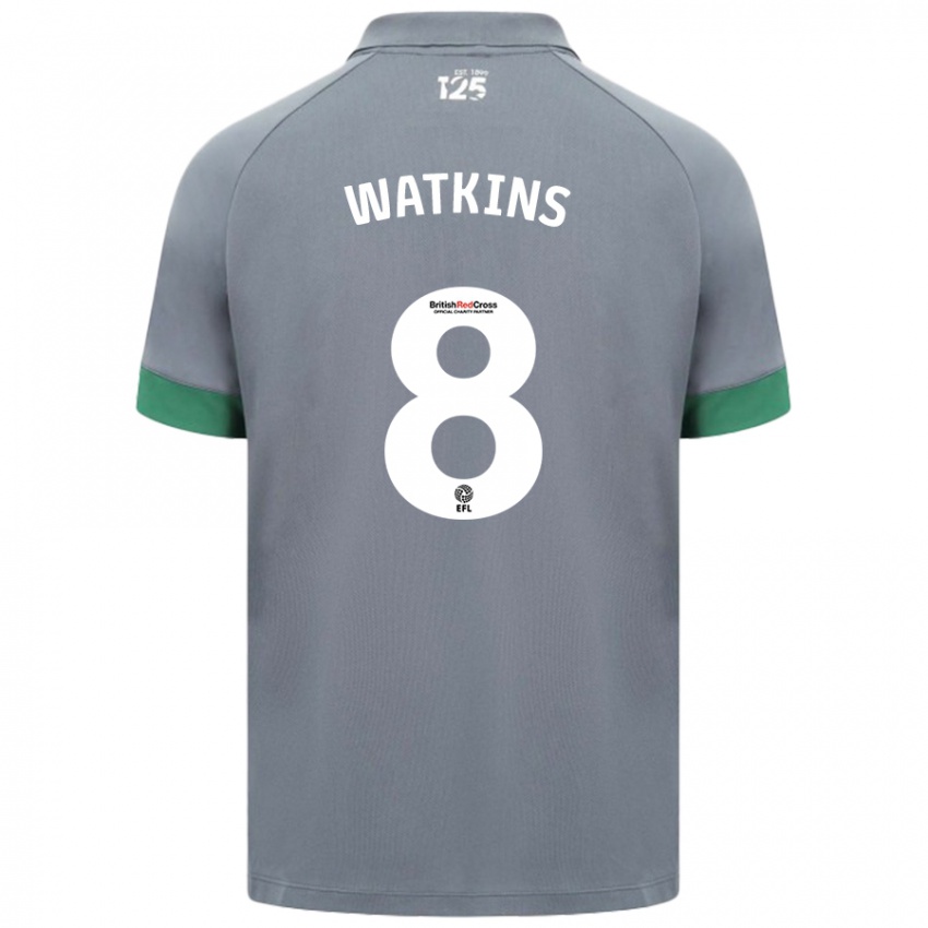 Kinderen Seren Watkins #8 Donkergrijs Uitshirt Uittenue 2024/25 T-Shirt