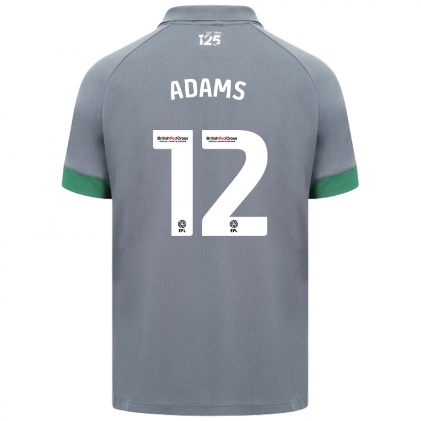 Kinderen Kelly Adams #12 Donkergrijs Uitshirt Uittenue 2024/25 T-Shirt