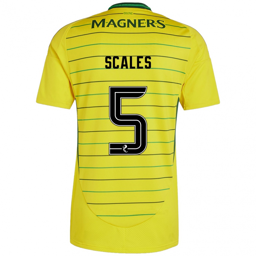 Kinderen Liam Scales #5 Geel Uitshirt Uittenue 2024/25 T-Shirt