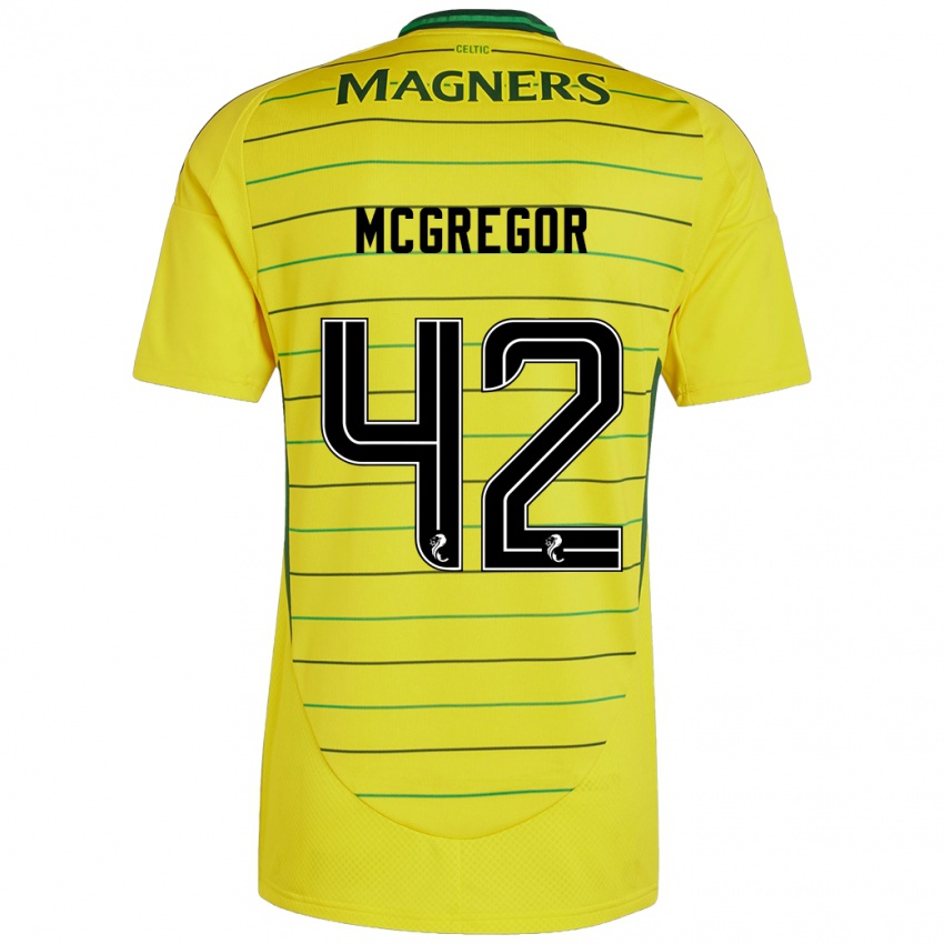 Kinderen Callum Mcgregor #42 Geel Uitshirt Uittenue 2024/25 T-Shirt