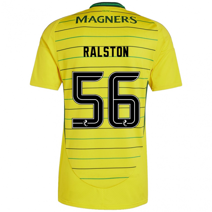 Kinderen Anthony Ralston #56 Geel Uitshirt Uittenue 2024/25 T-Shirt