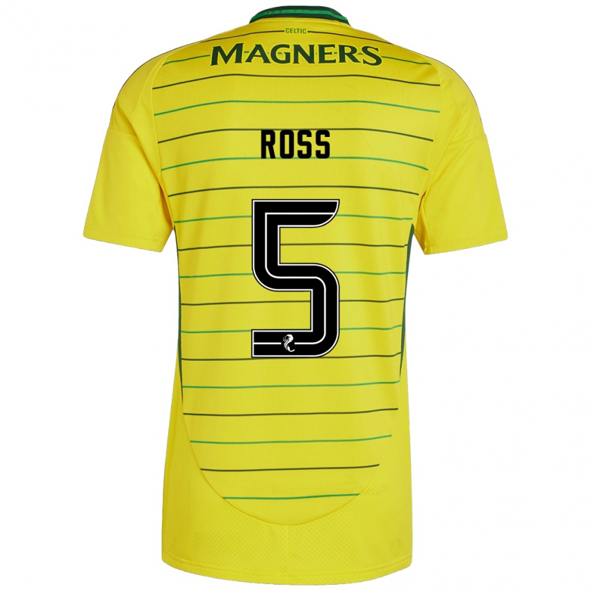 Kinderen Natalie Ross #5 Geel Uitshirt Uittenue 2024/25 T-Shirt