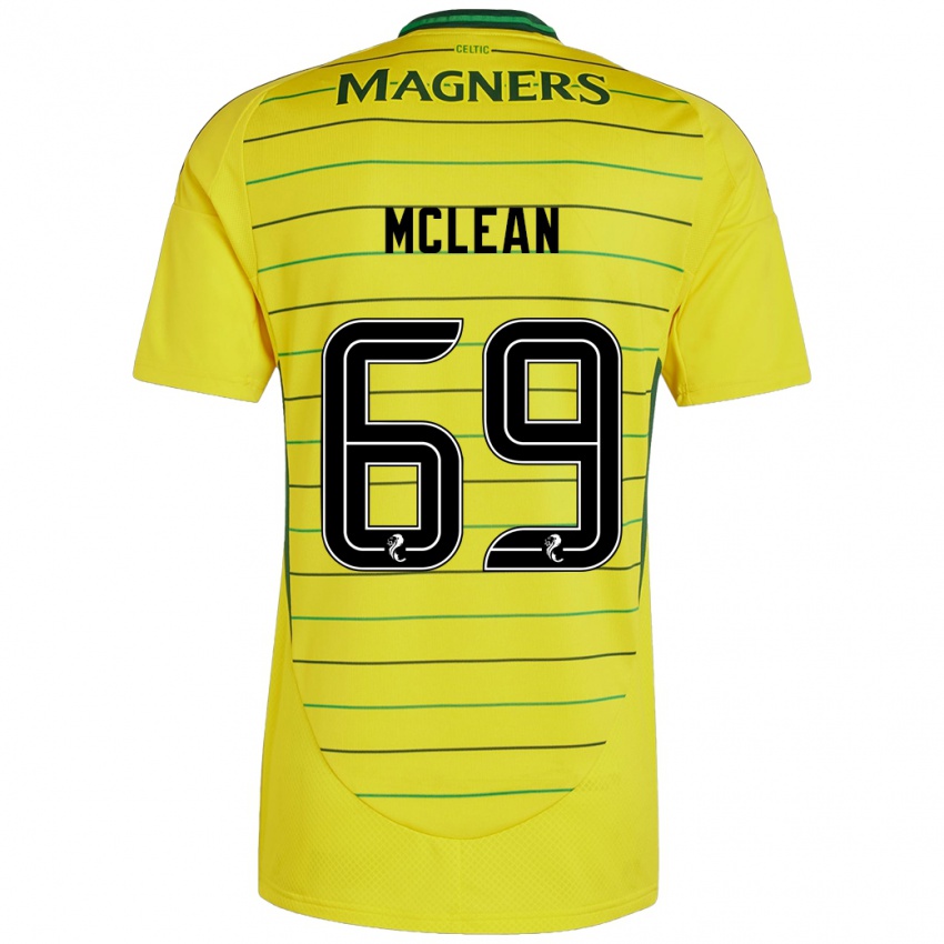 Kinderen Kai Mclean #69 Geel Uitshirt Uittenue 2024/25 T-Shirt