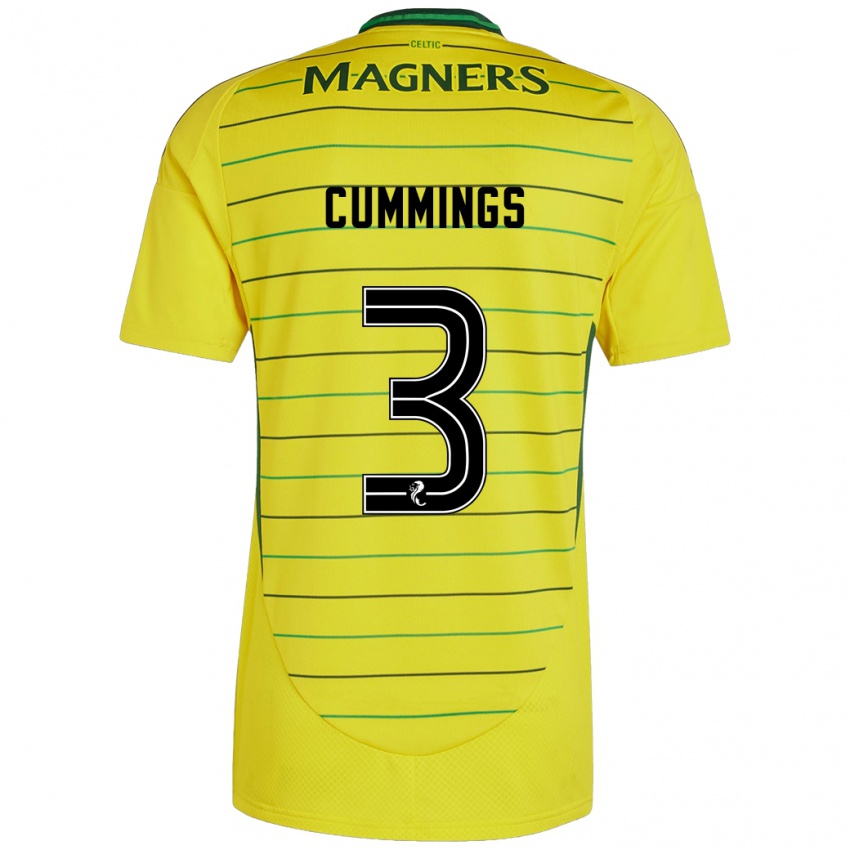 Kinderen Sydney Cummings #3 Geel Uitshirt Uittenue 2024/25 T-Shirt