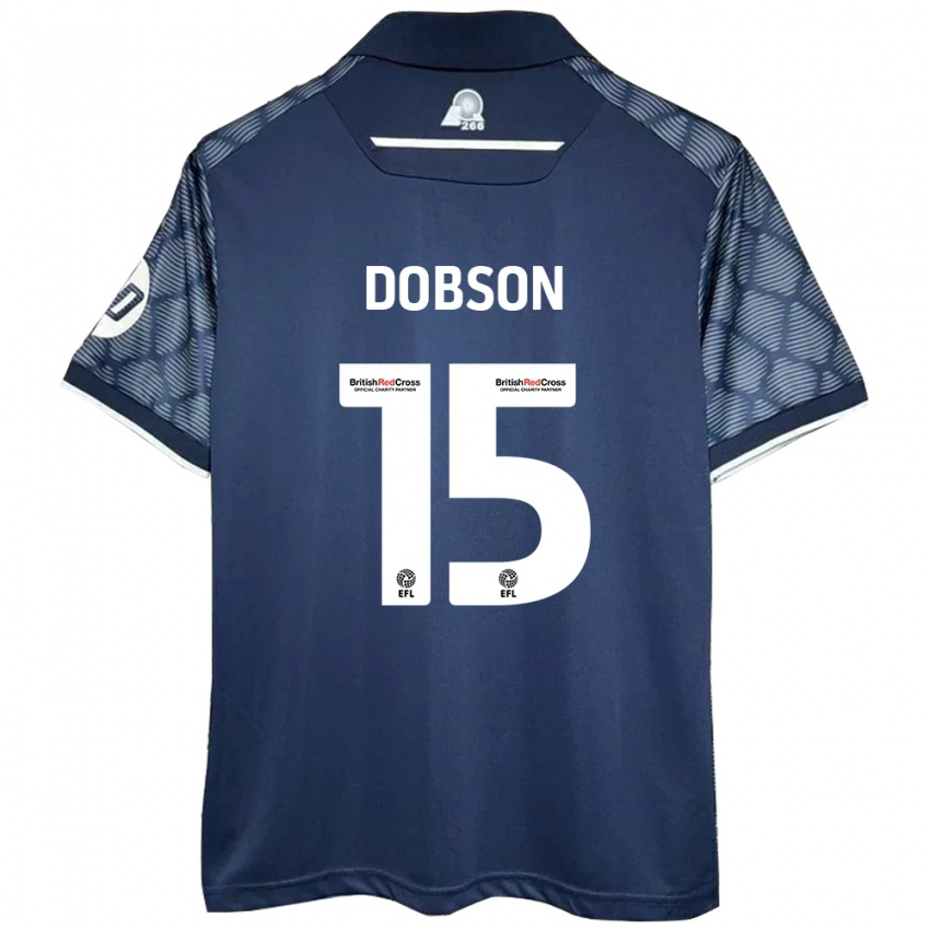 Kinderen George Dobson #15 Zwart Uitshirt Uittenue 2024/25 T-Shirt