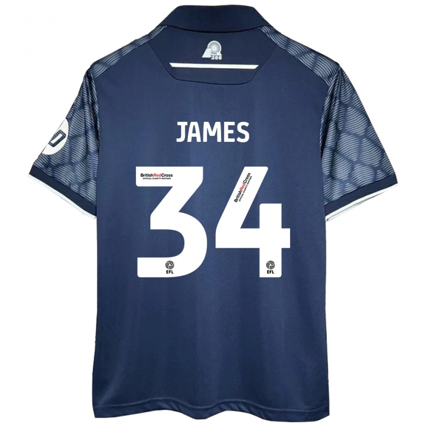 Kinderen Aaron James #34 Zwart Uitshirt Uittenue 2024/25 T-Shirt