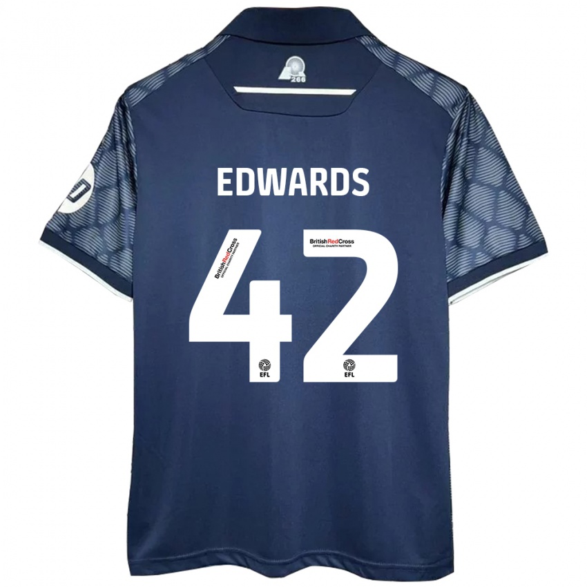 Kinderen Callum Edwards #42 Zwart Uitshirt Uittenue 2024/25 T-Shirt