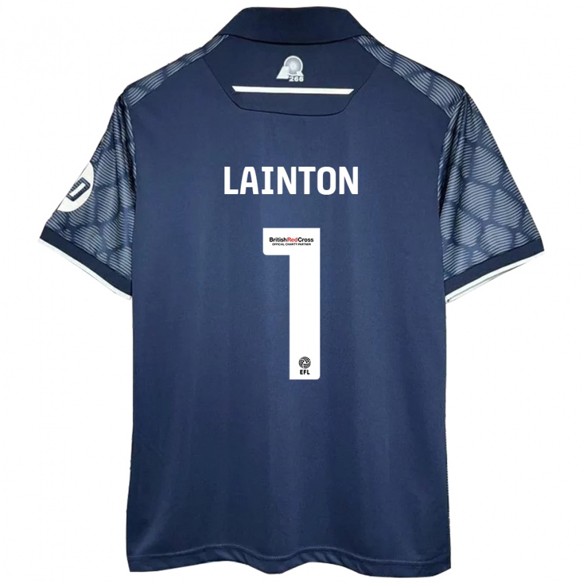 Kinderen Rob Lainton #1 Zwart Uitshirt Uittenue 2024/25 T-Shirt