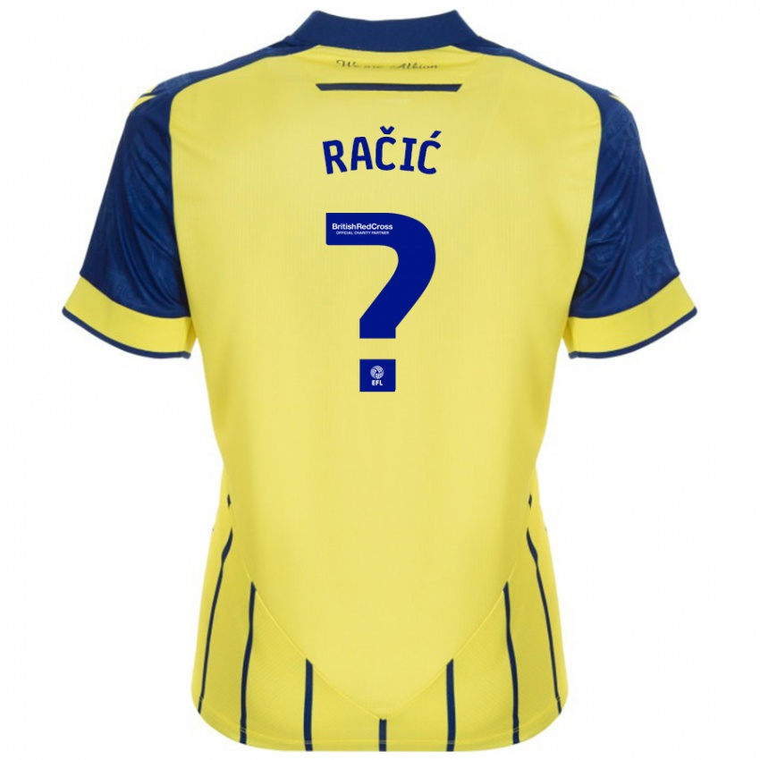 Kinderen Uroš Račić #0 Geel Blauw Uitshirt Uittenue 2024/25 T-Shirt