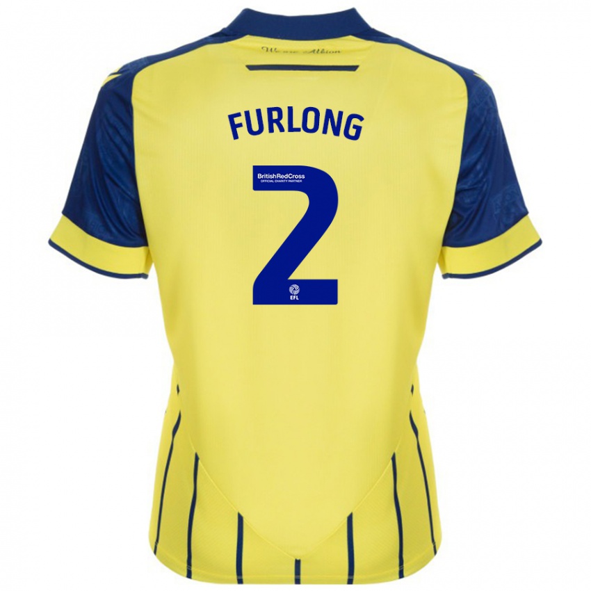 Kinderen Darnell Furlong #2 Geel Blauw Uitshirt Uittenue 2024/25 T-Shirt